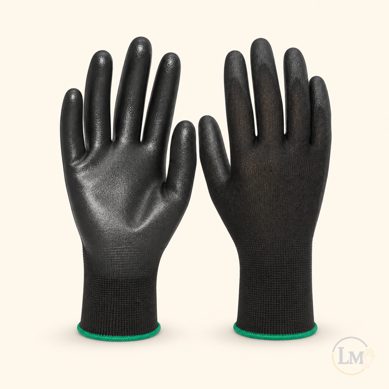 Guantes negros de nitrilo