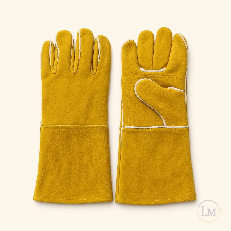 Guantes amarillos para soldador